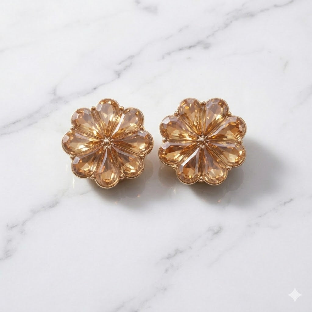 The Diamond Golden Bloom Button Set - Set of 2
