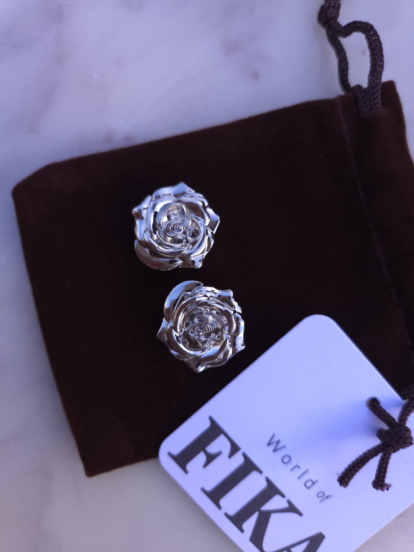 Lovely Silver Rose Buttons