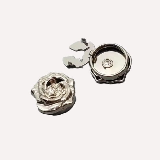 The Silver Rose Button Set - Set of 6